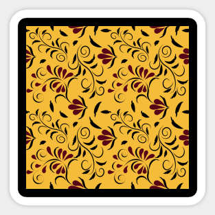 pattern with flowers and leaves Sticker